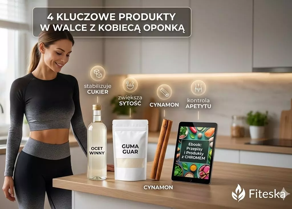 Porównanie octu winnego, gumy guar i cynamonu na kobiecy brzuch – Fiteska.com.